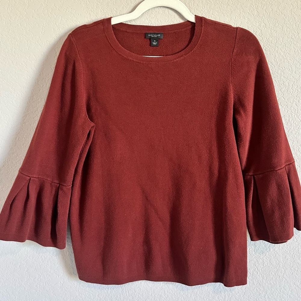Ann Taylor Factory Rust Long Sleeve Top